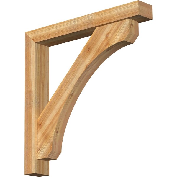 Ekena Millwork Legacy Block Rough Sawn Bracket w/ Offset Brace, Western Red Cedar, 6"W x 42"D x 42"H BKT0604X42X42LEC05RWR - main